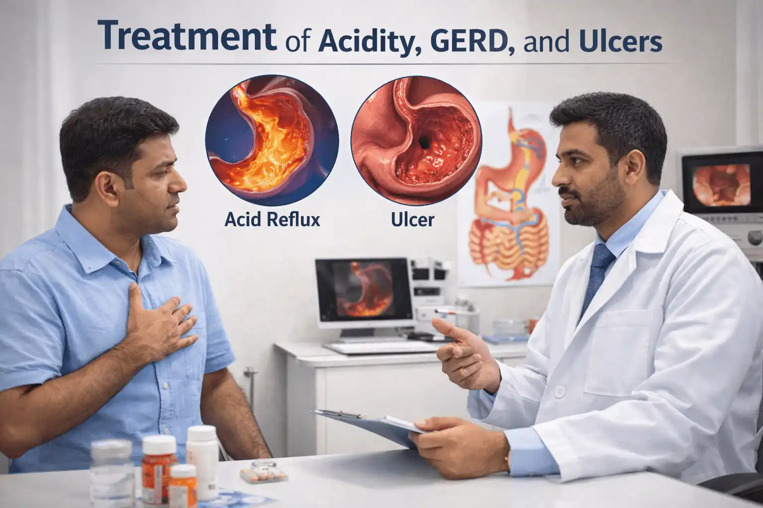 Treatment of acidity, GERD, and ulcers